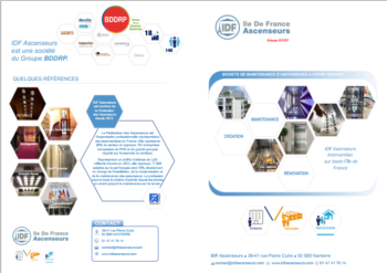 Plaquette IDF Ascenseurs